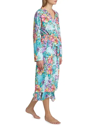 Johnny Was Women's The Jonesy Floral Cotton-Blend Robe - Roie - Size Large | Thumbnail 4 Johnny Was Women's The Jonesy Floral Cotton-Blend Robe - Roie - Size Large | Thumbnail 4
