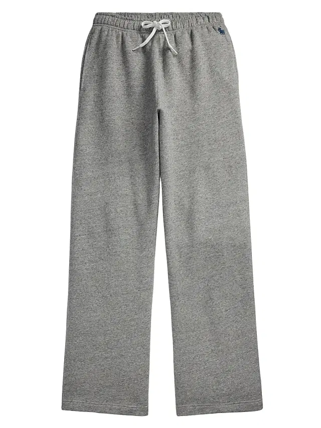 Polo Ralph Lauren Women's Drawstring Fleece Wide-Leg Sweatpants - Dark Vintage Heather