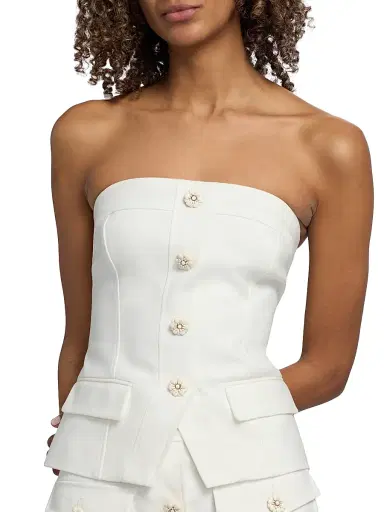 Ramy Brook Women's Eva Strapless Top - Ivory - Size Large | Thumbnail 6