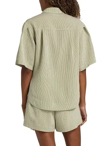 DEREK LAM 10 CROSBY Women's Keaton Striped Split-Sleeve Shirt - Fatigue Stripe | Thumbnail 5 DEREK LAM 10 CROSBY Women's Keaton Striped Split-Sleeve Shirt - Fatigue Stripe | Thumbnail 5
