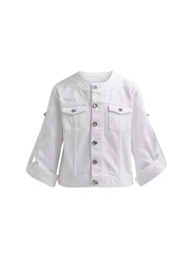 L'AGENCE Women's Anouk Denim Collarless Jacket - Blanc