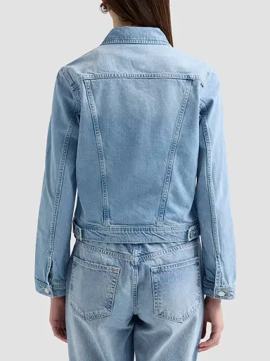 L'Agence Women's Celine Denim Slim-Fit Jacket - Fontana - Size Large | Thumbnail 3