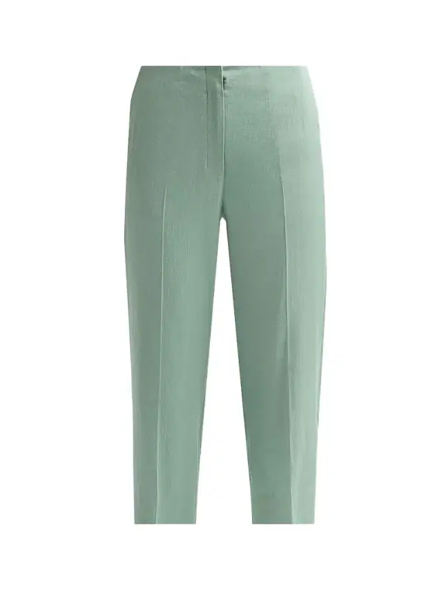 Theory Women's Linen-Blend Slit Capri Pants - Delicate Green