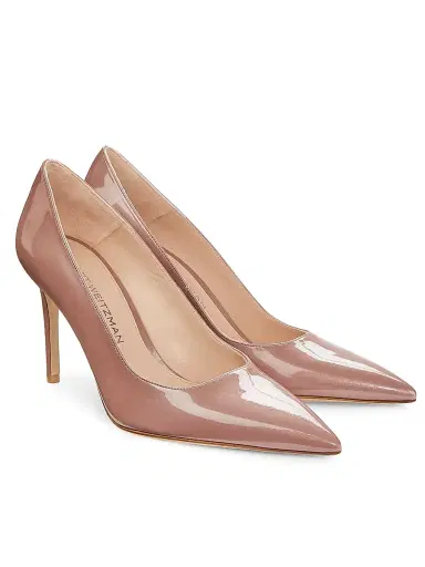Stuart Weitzman Women's Stuart Power 85MM Patent Leather Pumps - Almost Mauve - Size 9.5 | Thumbnail 2 Stuart Weitzman Women's Stuart Power 85MM Patent Leather Pumps - Almost Mauve - Size 9.5 | Thumbnail 2