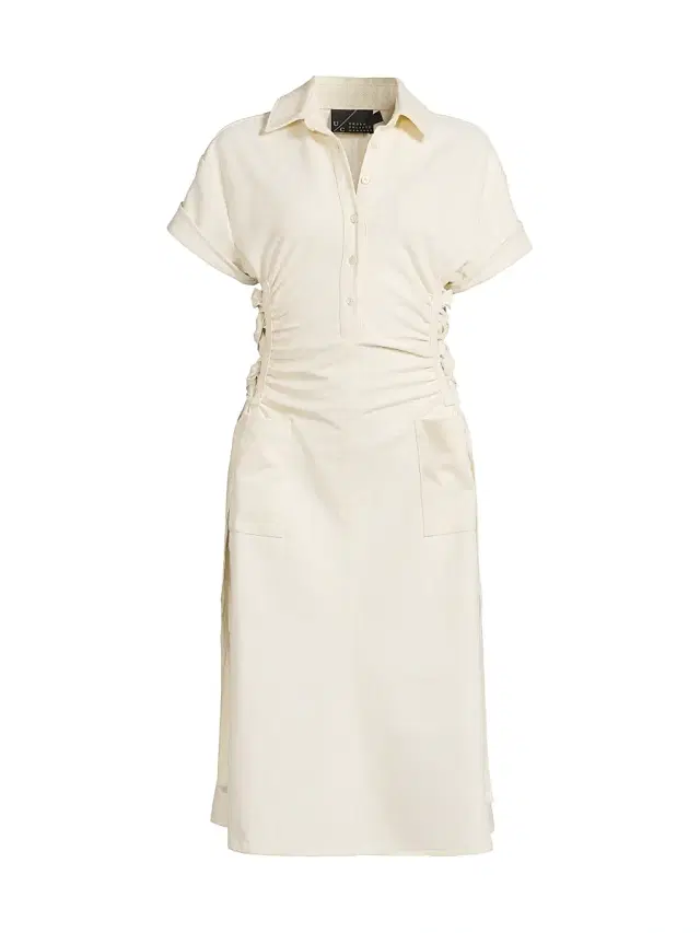 Undra Celeste Women's Loki Lace-Up Polo Midi-Dress - Cream
