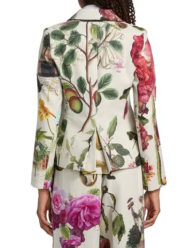 Libertine Women's Hollyhock Linen Classic Jacket - Cream Multi | Thumbnail 5