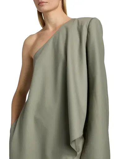 Ronny Kobo Women's Cassidy Wool-Blend Asymmetric One-Shoulder Top - Sage - Size XS | Thumbnail 6