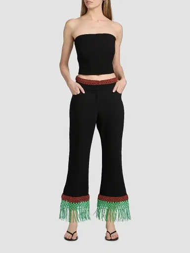 Rosie Assoulin Women's Macrame Pizzants Pants | Thumbnail 2 Rosie Assoulin Women's Macrame Pizzants Pants | Thumbnail 2