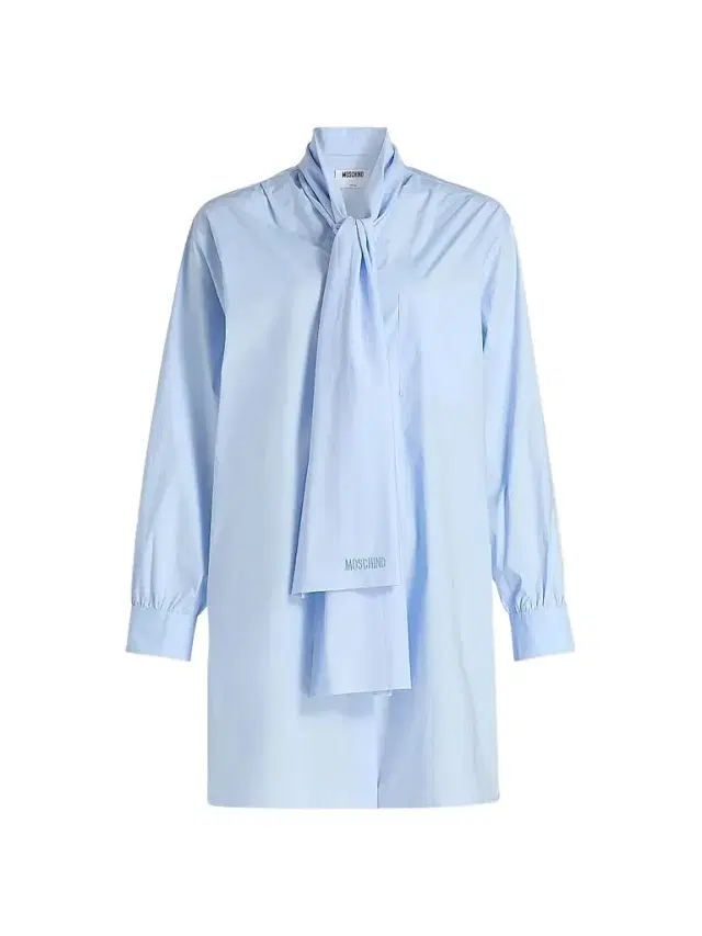 Moschino Women's Stretch-Cotton Tieneck Shirtdress - Multi Light Blue