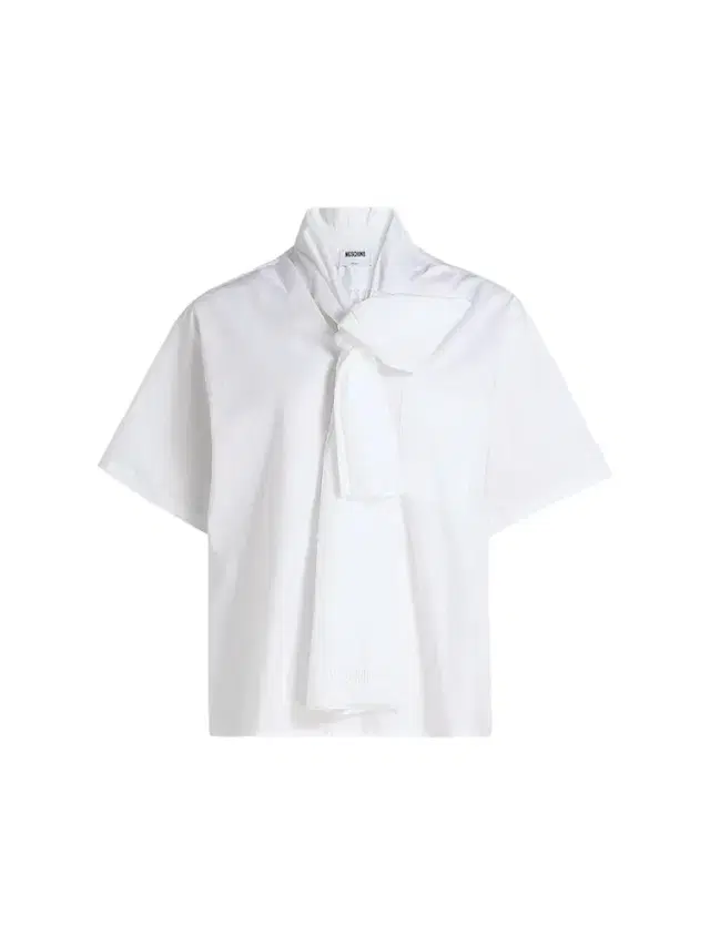 Moschino Women's Stretch-Cotton Tieneck Blouse - Multi White