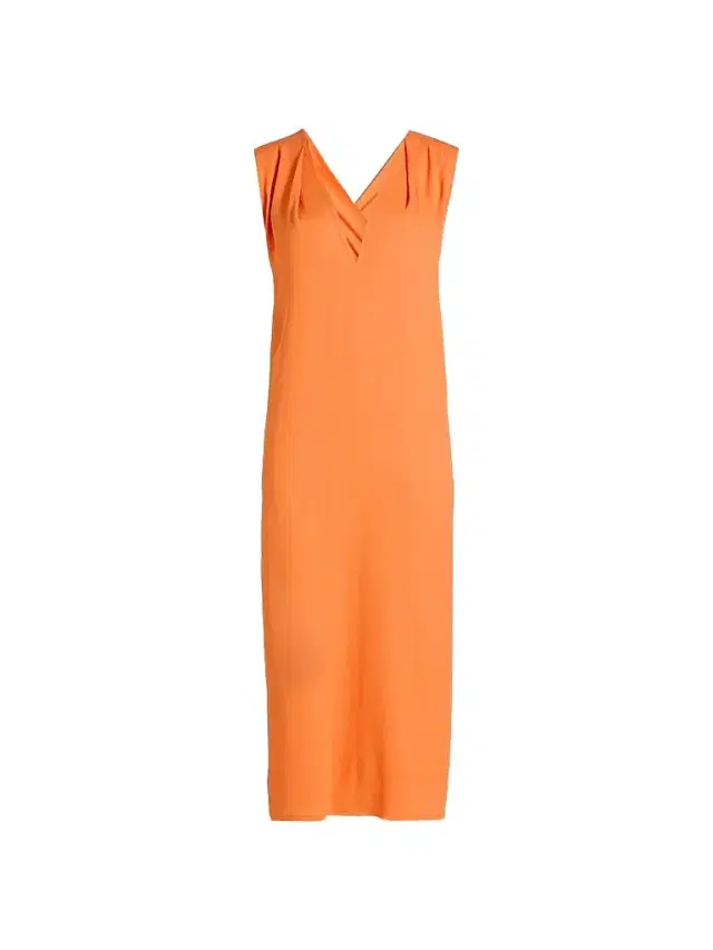 Moschino Women's Gathered Shoulder Sable Midi-Dress - Orange