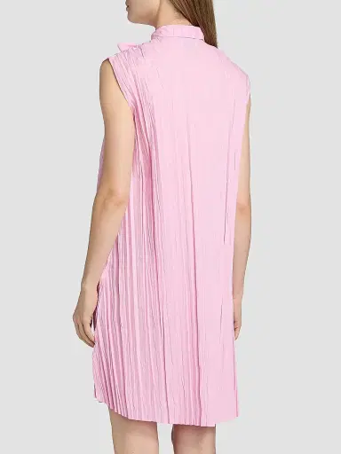 MOSCHINO Women's Pleated Tieneck Minidress - Pink | Thumbnail 5