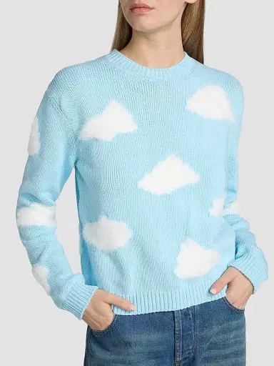 MOSCHINO Women's Cloud Cotton-Blend Sweater - Only One Colour | Thumbnail 6