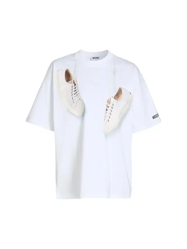 Moschino Women's Shoes Print Cotton T-Shirt - Multi White