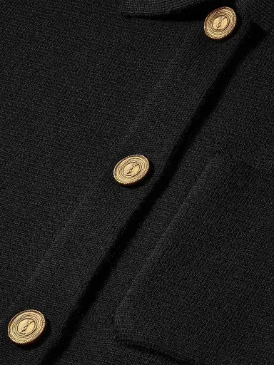 Saint Laurent Women's Polo Cardigan in Wool | Thumbnail 3 Saint Laurent Women's Polo Cardigan in Wool | Thumbnail 3