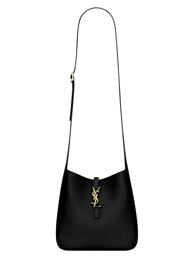 Saint Laurent Women's Le 5 ÿ 7 Supple Crossbody Bag in Grained Leather - Black