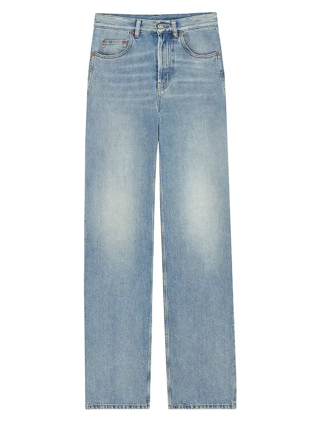 Saint Laurent Women's Neo 90's High-Rise Baggy Jeans - Dark Summer Blue