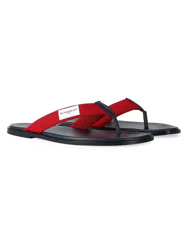 Givenchy Men's Bay Thongs in Gros Grain and Leather - Navy Red | Thumbnail 2 Givenchy Men's Bay Thongs in Gros Grain and Leather - Navy Red | Thumbnail 2