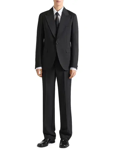 Givenchy Men's Slim Fit Tailored Pants in Wool and Mohair - Black - Size 40 | Thumbnail 2