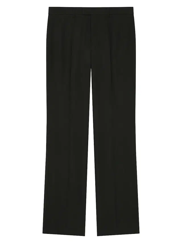 Men's Slim Fit Tailored Pants in Wool and Mohair - Black