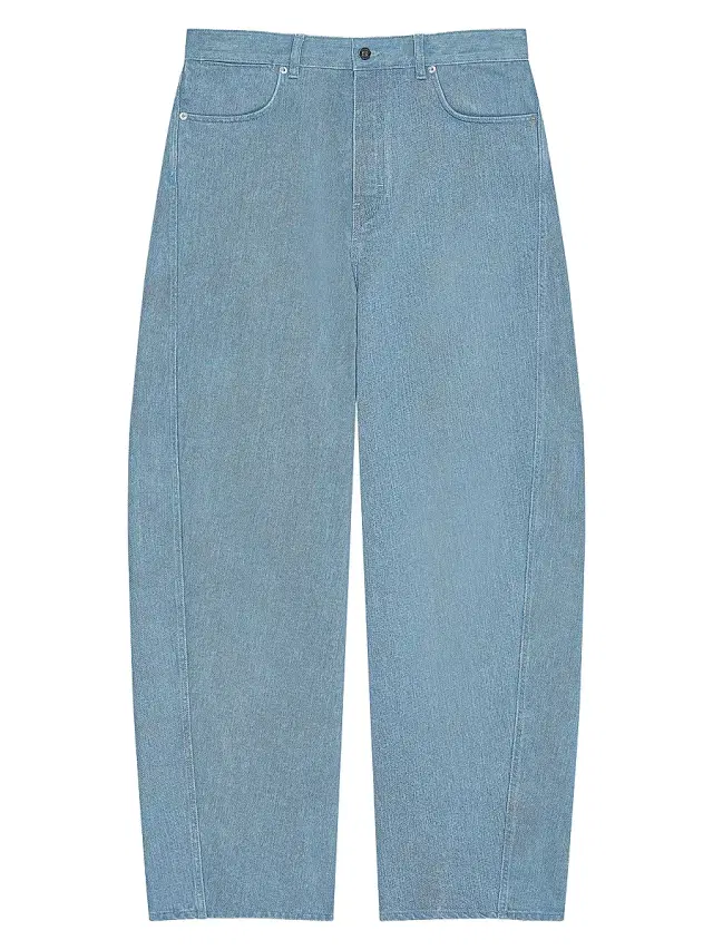 Givenchy Men's Couture Seam Jeans with Striped Reverse - Light Blue
