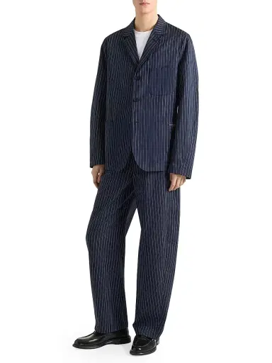 Givenchy Men's Couture Seam Striped Pants in Cotton - Night Blue - Size 40 | Thumbnail 2