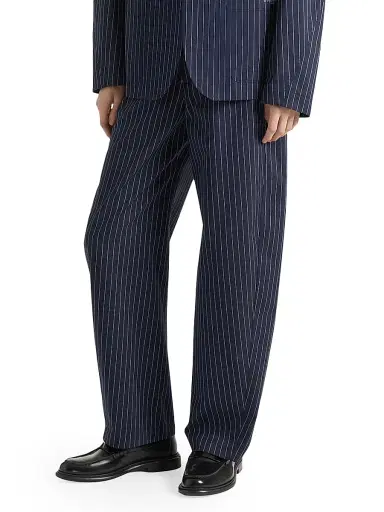 Givenchy Men's Couture Seam Striped Pants in Cotton - Night Blue - Size 40 | Thumbnail 3