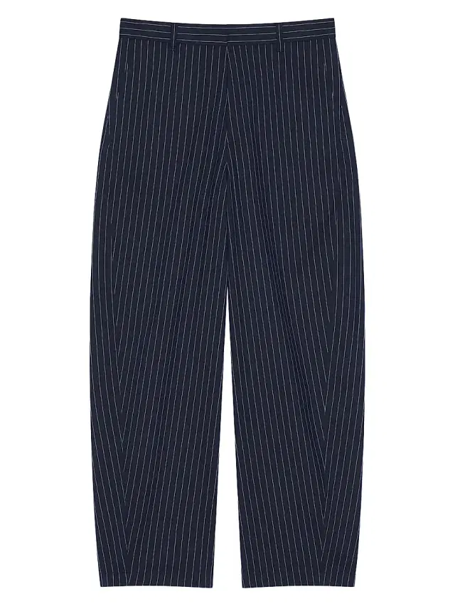 Men's Couture Seam Striped Pants in Cotton - Night Blue
