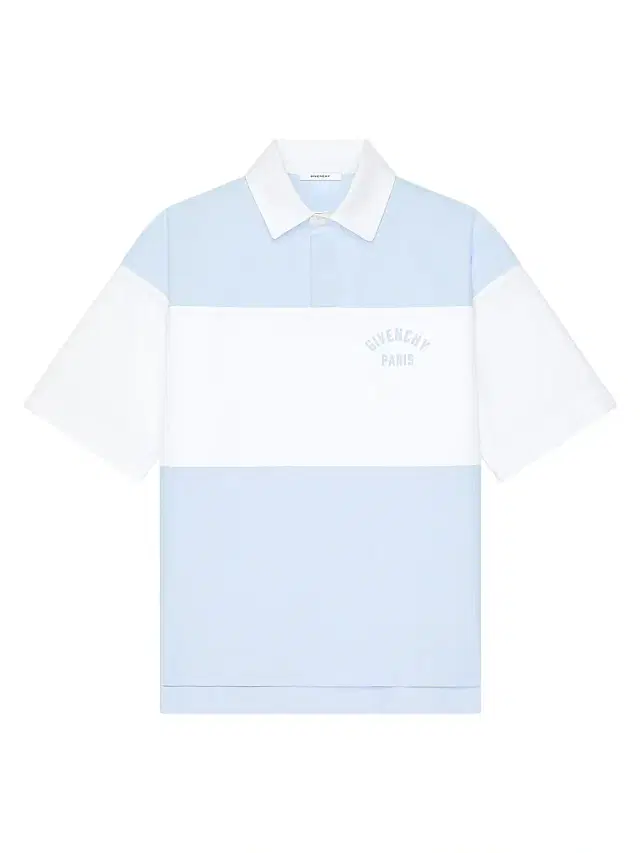 Men's Bicolor Polo Shirt in Cotton with Logo Embroidery - White Blue