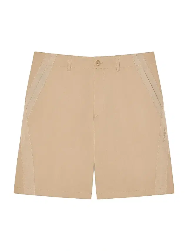 Givenchy Men's Couture Seam Bermuda Shorts in Cotton with Gros Grain - Beige