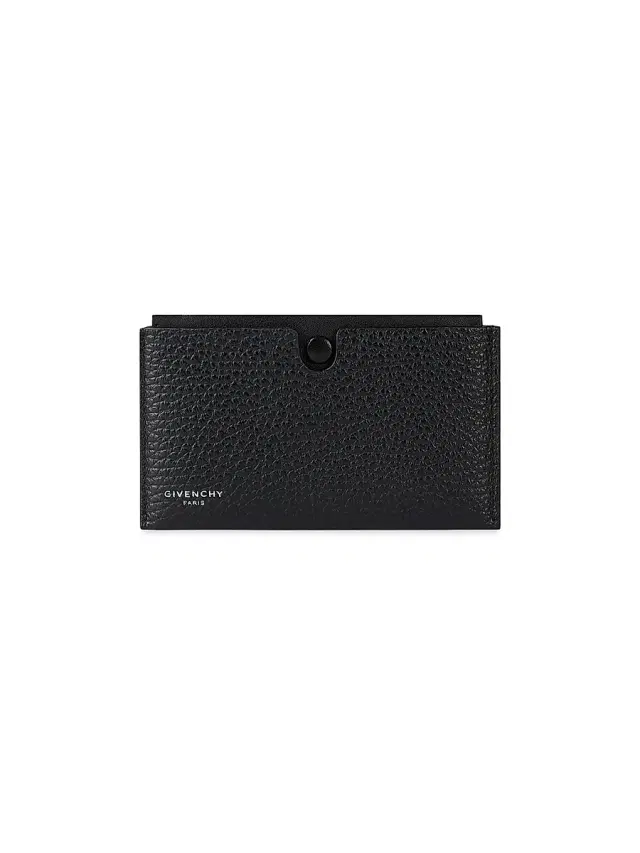 Givenchy Men's Fold Card Holder with Case in Grained Leather - Black