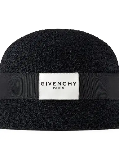 Givenchy Men's Bob Hat in Crochet with Paris Gros Grain - Black | Thumbnail 2