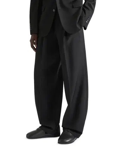 Givenchy Men's Double Pleated Pants in Wool and Mohair - Black - Size 38 | Thumbnail 3