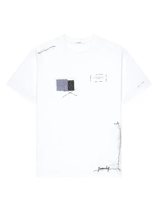 Givenchy Men's T-Shirt in Cotton with Trompe Atelier Print - White