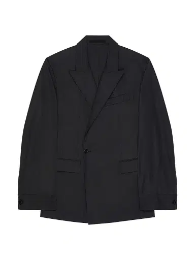 Givenchy Men's Couture Seam Double-Breasted Regular Jacket in Poplin - Black | Thumbnail 1