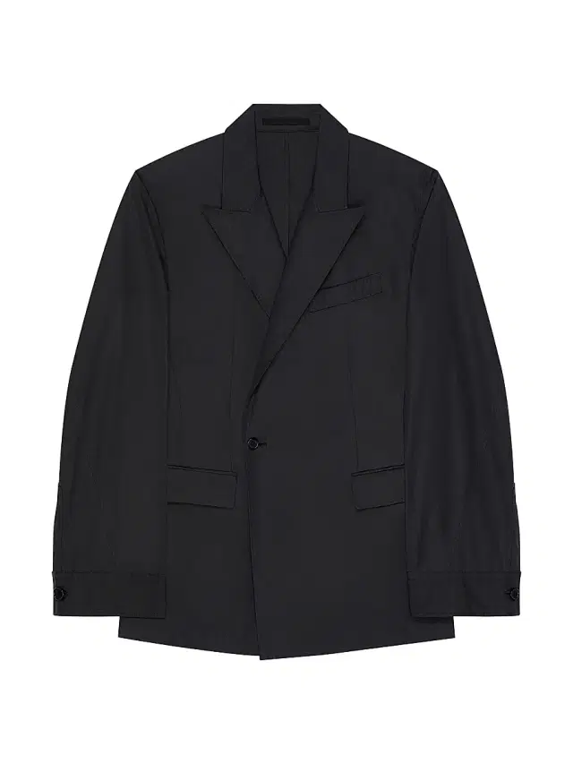 Givenchy Men's Couture Seam Double-Breasted Regular Jacket in Poplin - Black