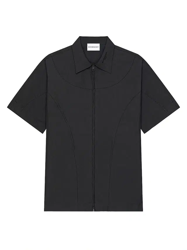 Men's Couture Seam Shirt with Mixed Material Cut Outs - Black Men's Couture Seam Shirt with Mixed Material Cut Outs - Black