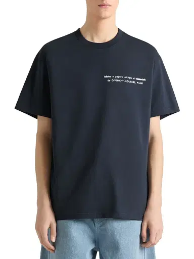 Givenchy Men's T-Shirt in Cotton with Archives Print - Night Blue - Size XXL | Thumbnail 4 Givenchy Men's T-Shirt in Cotton with Archives Print - Night Blue - Size XXL | Thumbnail 4