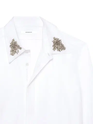 Givenchy Men's Slim Shirt in Poplin with Crystals Embroidered Collar | Thumbnail 7