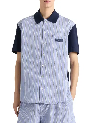 Givenchy Men's Striped Shirt in Cotton with Paris Gros Grain - Navy - Size XXL | Thumbnail 3