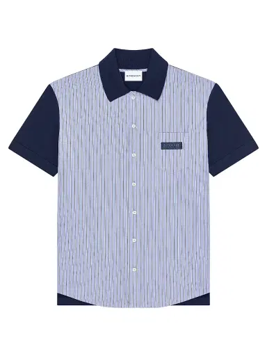 Givenchy Men's Striped Shirt in Cotton with Paris Gros Grain - Navy - Size XXL | Thumbnail 1