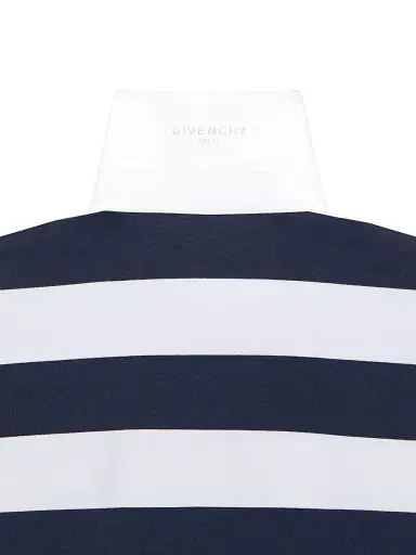 Givenchy Men's Striped Polo Shirt in Cotton with Logo Embroidery - White Navy - Size XXL | Thumbnail 4