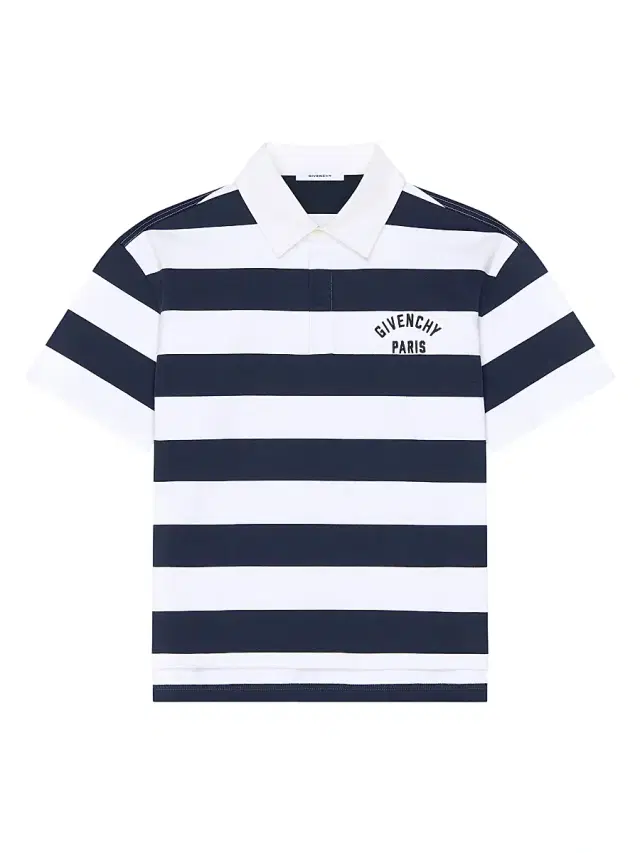 Men's Striped Polo Shirt in Cotton with Logo Embroidery - White Navy