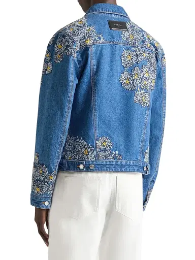 Givenchy Men's Jacket in Denim with Pompom Embroidery - Medium Blue - Size XXL | Thumbnail 4