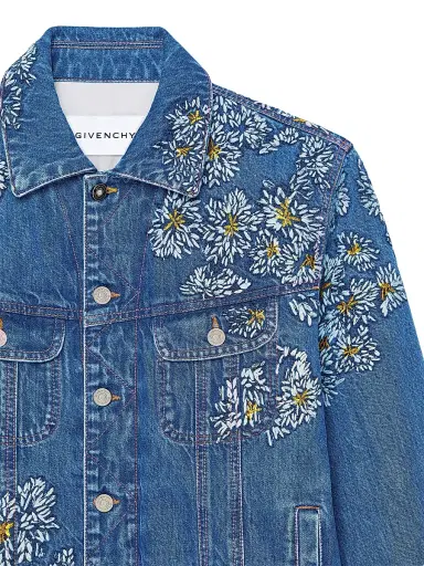 Givenchy Men's Jacket in Denim with Pompom Embroidery - Medium Blue - Size XXL | Thumbnail 5