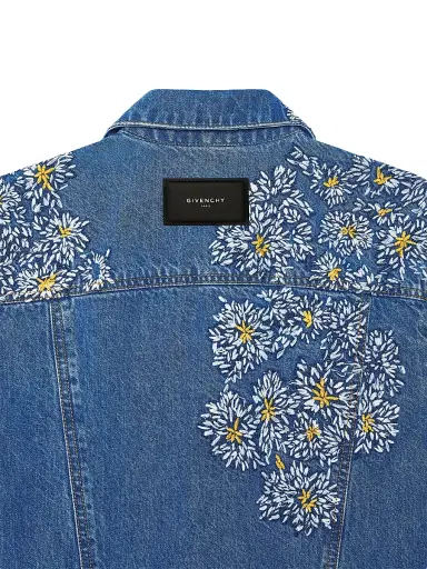 Givenchy Men's Jacket in Denim with Pompom Embroidery - Medium Blue - Size XXL | Thumbnail 6