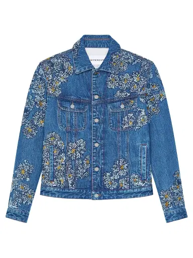 Givenchy Men's Jacket in Denim with Pompom Embroidery - Medium Blue - Size XXL | Thumbnail 1