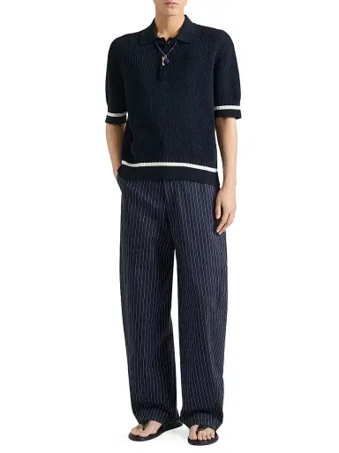 Givenchy Men's Polo Shirt in Knit with Logo Embroidery - Night Blue - Size XL | Thumbnail 2 Givenchy Men's Polo Shirt in Knit with Logo Embroidery - Night Blue - Size XL | Thumbnail 2