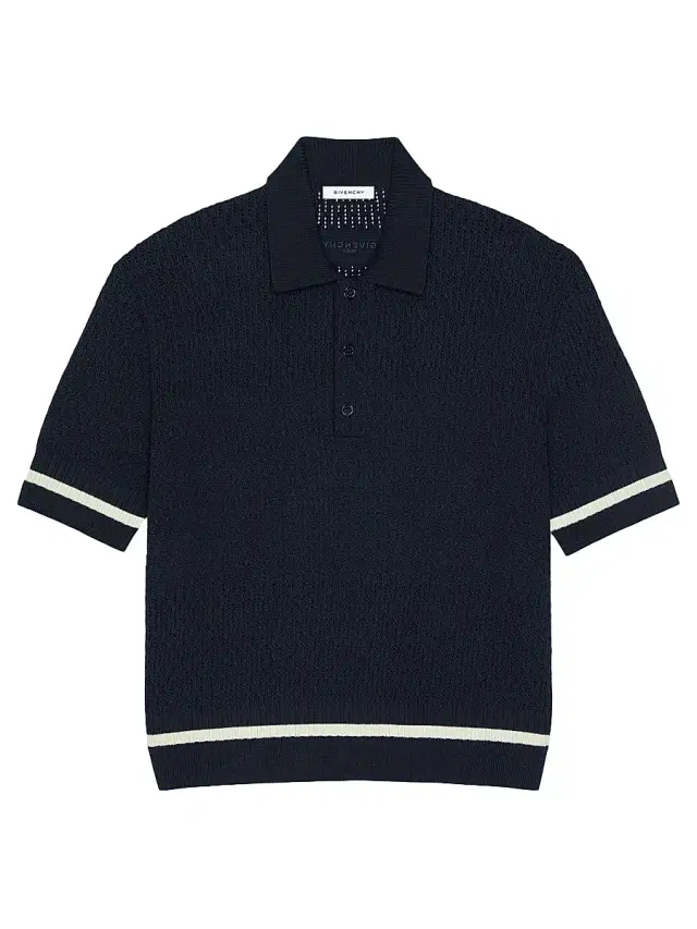 Men's Polo Shirt in Knit with Logo Embroidery - Night Blue