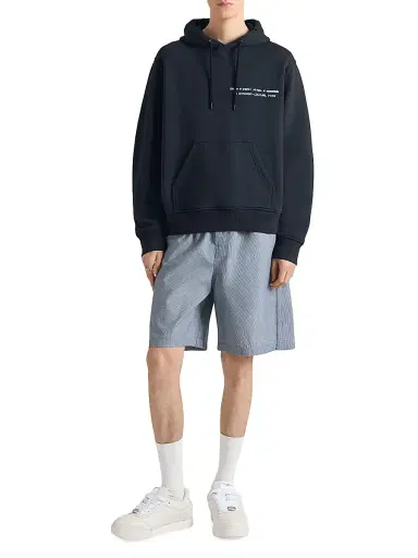 Givenchy Men's Couture Seam Hoodie in Fleece with Archives Print - Night Blue - Size XXL | Thumbnail 2